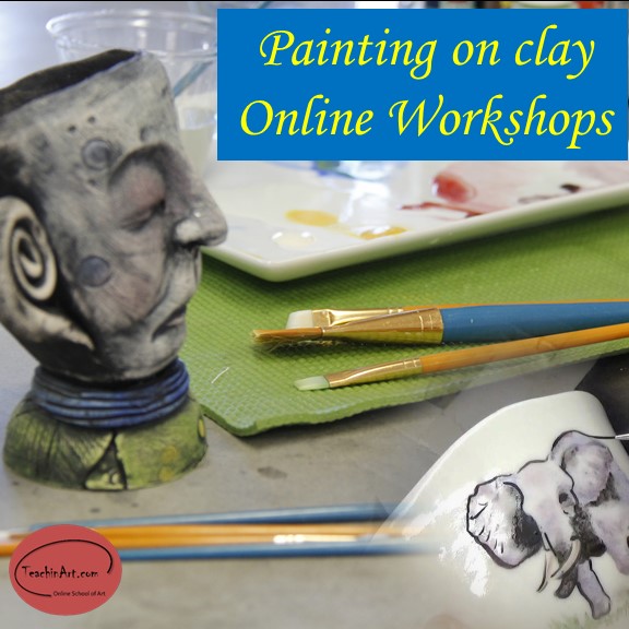 Painting on clay is a growing art and fashion statement. TeachinArt has excellent art teachers to demonstrate and explains the details of china painting and acrylics painting.